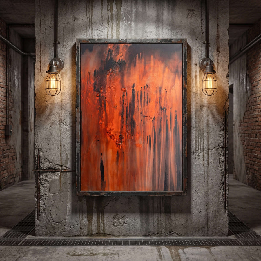 Abstract Art | Fiery Drip Dynamics