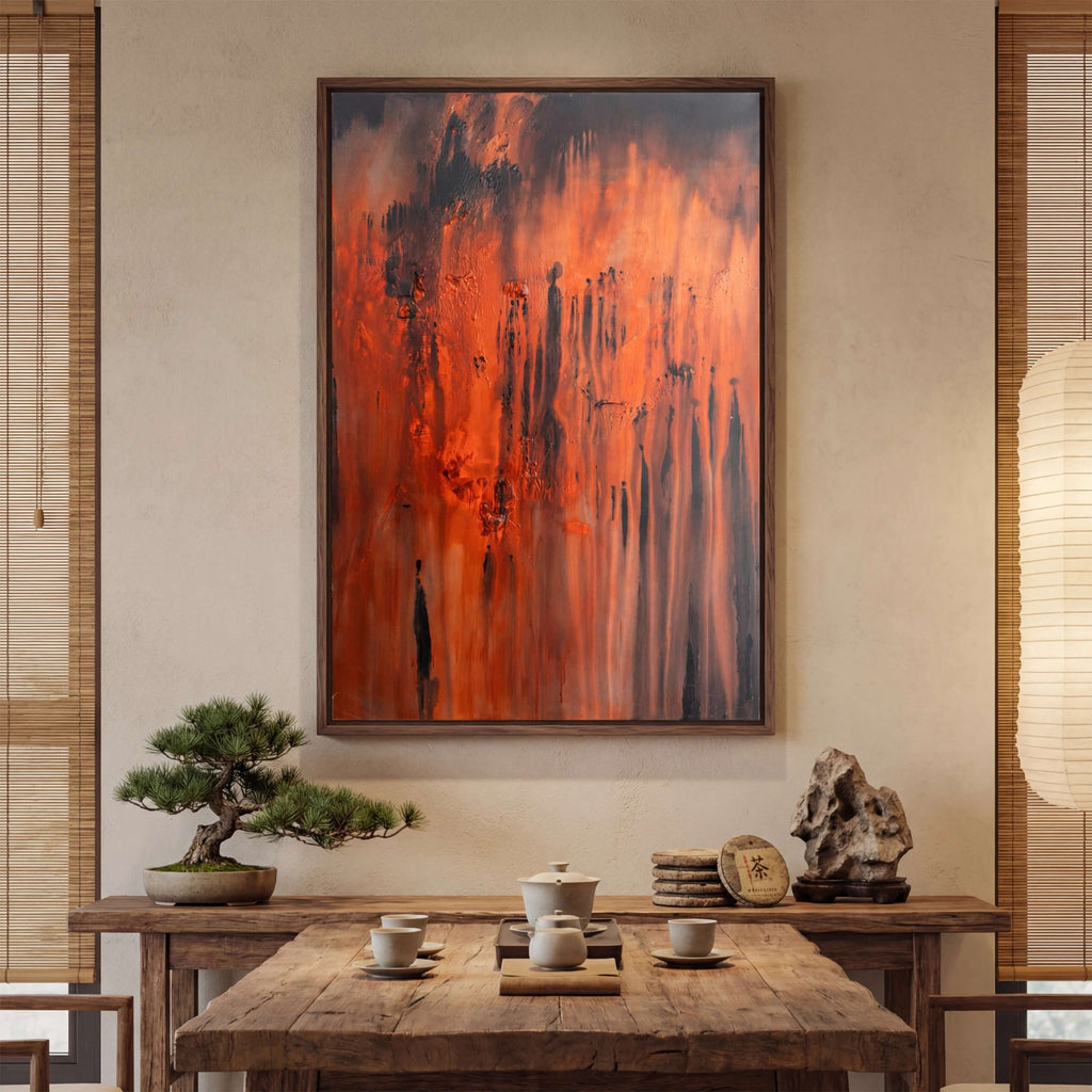 Abstract Art | Fiery Drip Dynamics