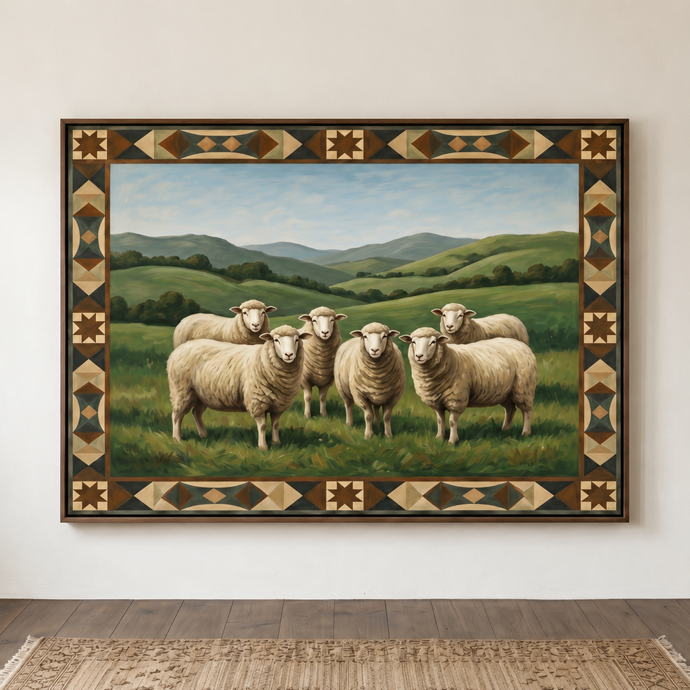 Vintage Americana Art | Prairie Sheep Flock