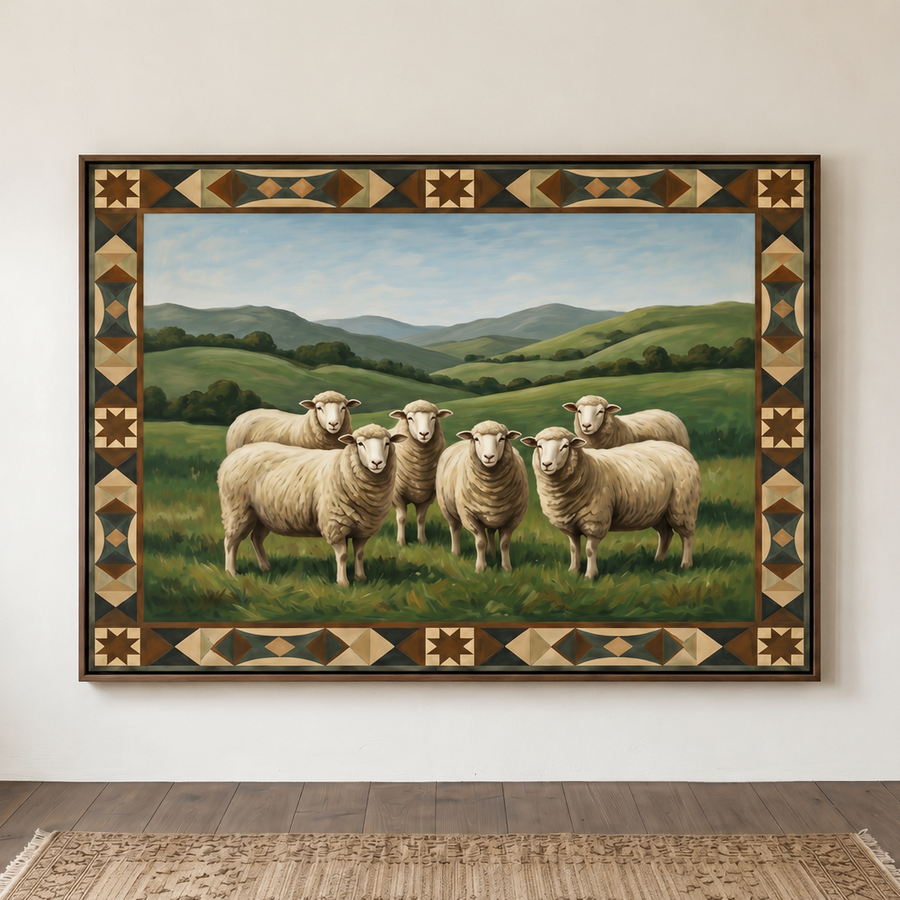 Vintage Americana Art | Prairie Sheep Flock