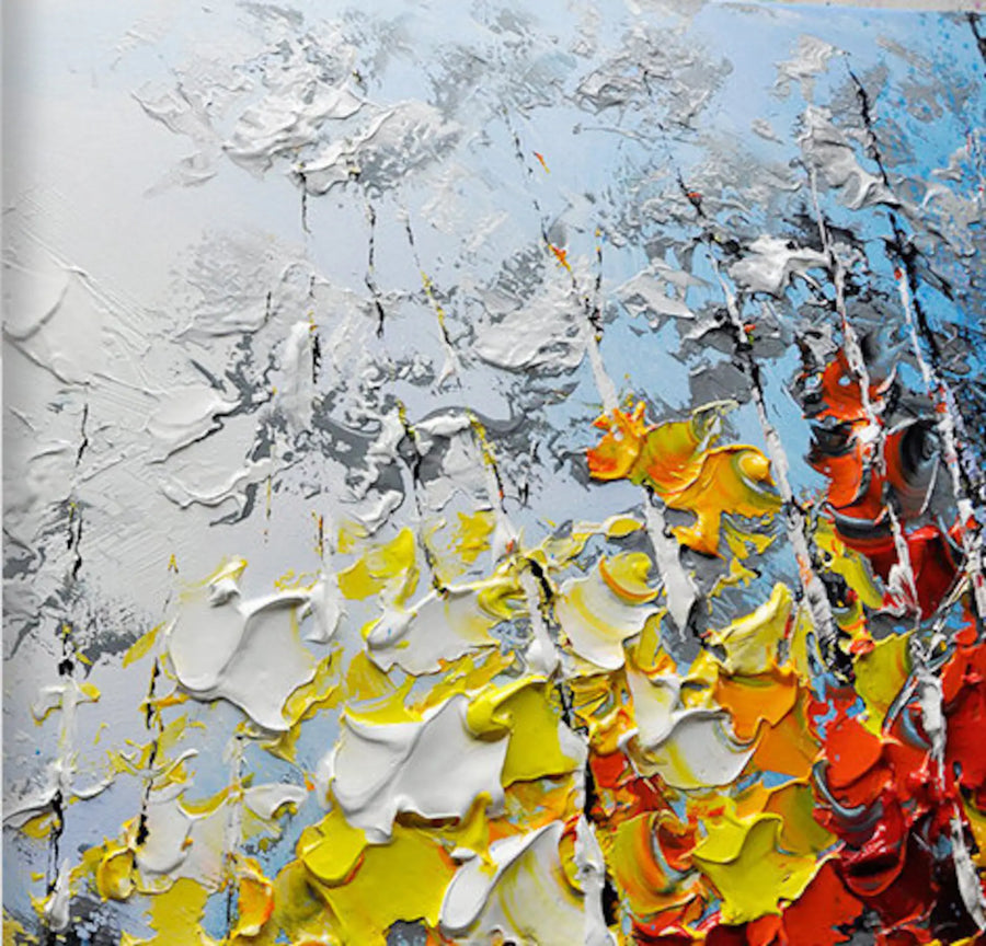 3D-Textured Art｜Autumn Birch Forest