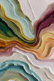 3D-Textured Art｜Multicolor Layer Flow Abstract Wall Painting
