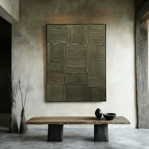 3D textured Art | Emerald Patchwork