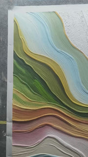 3D-Textured Art｜Multicolor Layer Flow Abstract Wall Painting