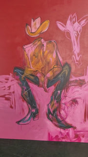 POP Art | Squatting faceless cowboy